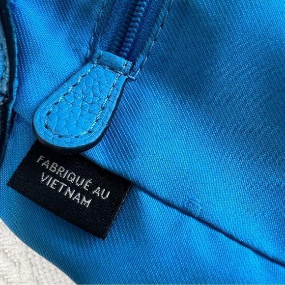 Coach Azure Blue Pebble Leather Silver Turn Lock Small Backpack - Picture 6 of 14